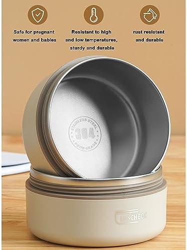 Pissente Isolierte -Lunchbox, Isolierter Lunchbehälter aus 304 Edelstahl, Versiegelt, Multifunktiona