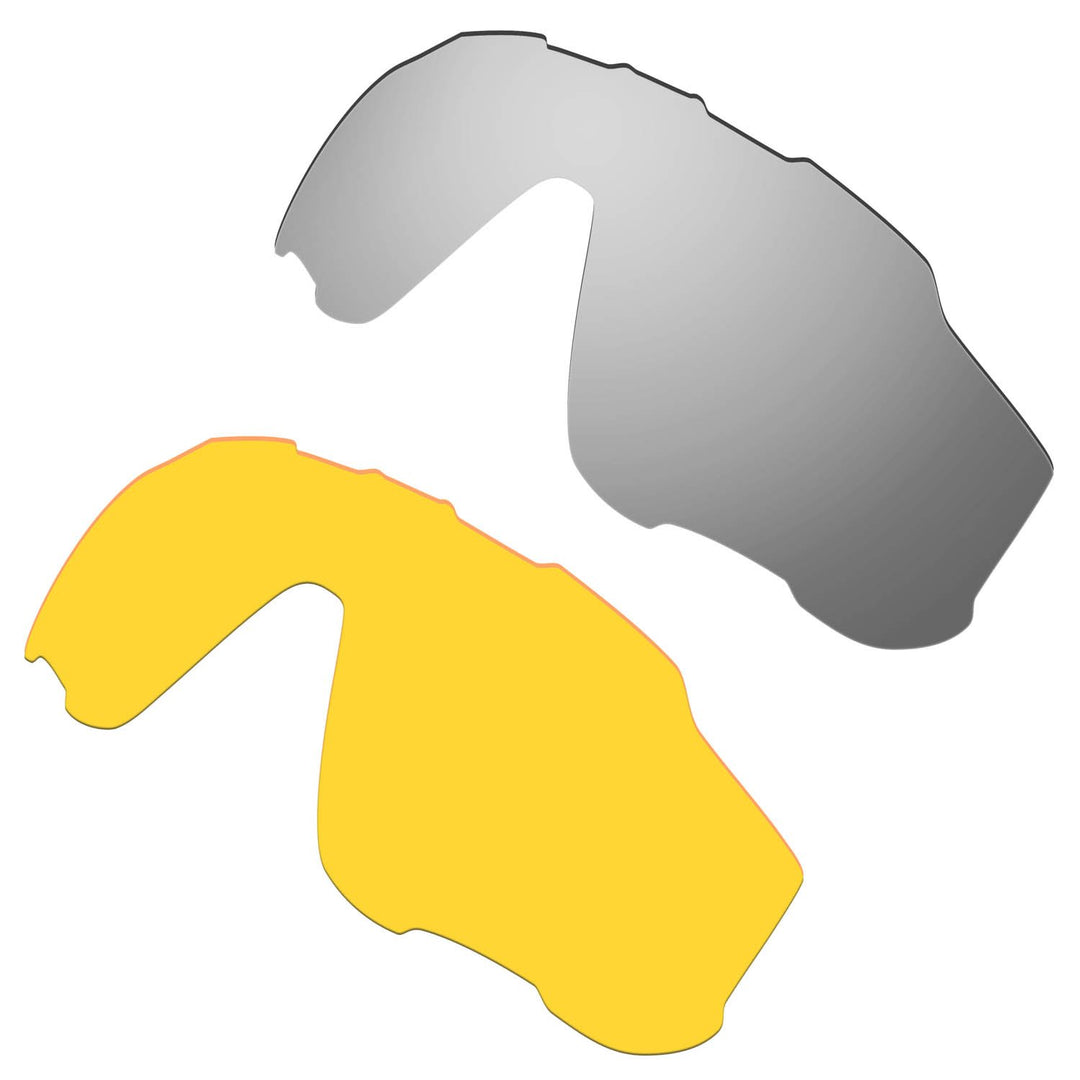 HKUCO Plus Replacement Lenses For Oakley Jawbreaker Sunglasses Silver/Transparent Yellow Polarized