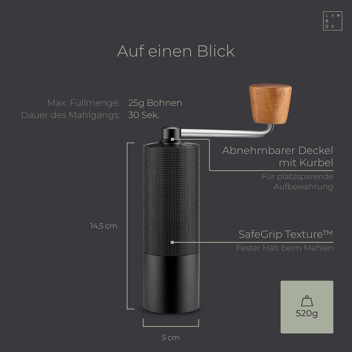 LAMBDA COFFEE® TERRA SIGMA I Espressomühle mit 108 einstellbaren Mahlgraden mit 0,055mm Einstellpräz