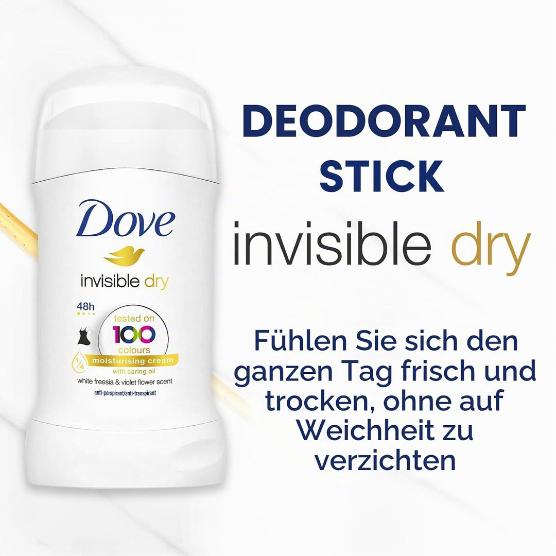 6 x Dove Invisible Dry Deodorant Stick 40 ml
