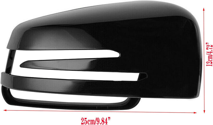 KYYET Seitenspiegel-Abdeckkappe schwarz glänzend für W176 W204 C204 W212 W211 W246 C117, Schwarz glä
