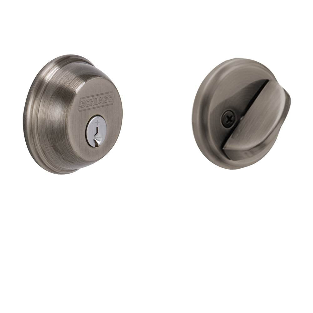Schlage B60N620 Deadbolt, Keyed 1 Side, Antique Pewter by Schlage Lock Company Antique Pewter Keyed