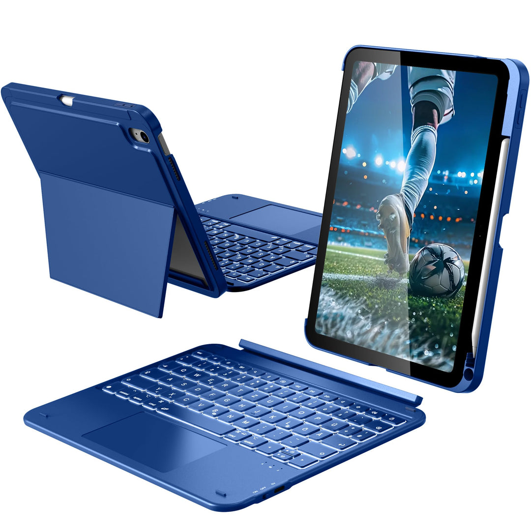 CACOE iPad 11 Hülle mit Tastatur (A16) 2025 & iPad 10. Generation 10,9 Zoll, Magnetisch Abnehmbare K