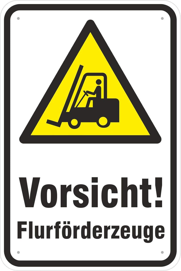 Schild Vorsicht Flurförderzeuge/Staplerverkehr aus Aluminium-Verbundmaterial 3mm stark 40 x 60 cm Sc