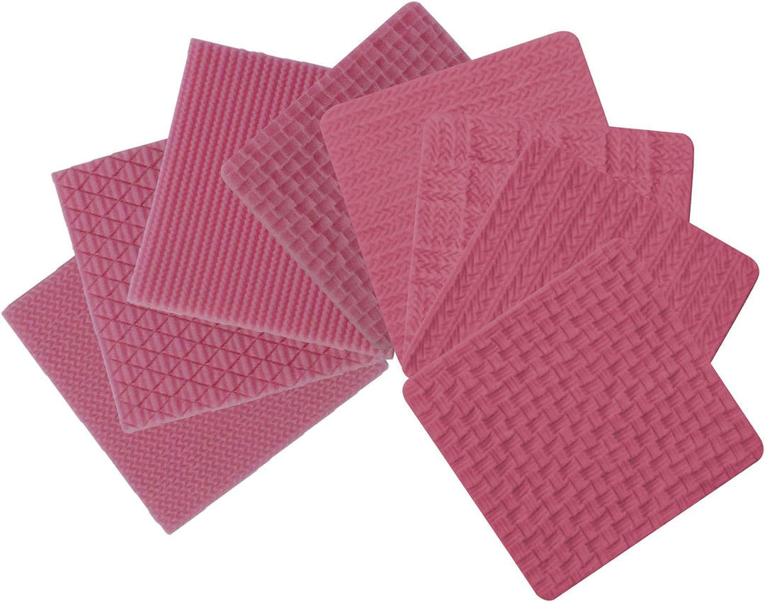 musykrafties Gewebe Stricken Silikonform Struktur Stempel Mat 8-in-Set Bundle für Sugarcraft Kuchen