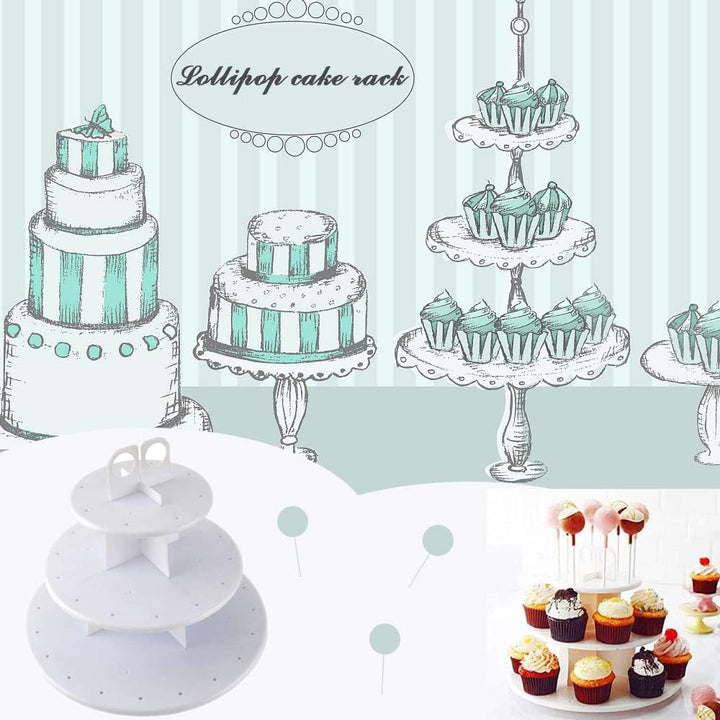 3 Etagere Cake Pop Ständer, Muffinständer für Hochzeit, Geburtstag, Baby Party und Kaffeetafel - Acr