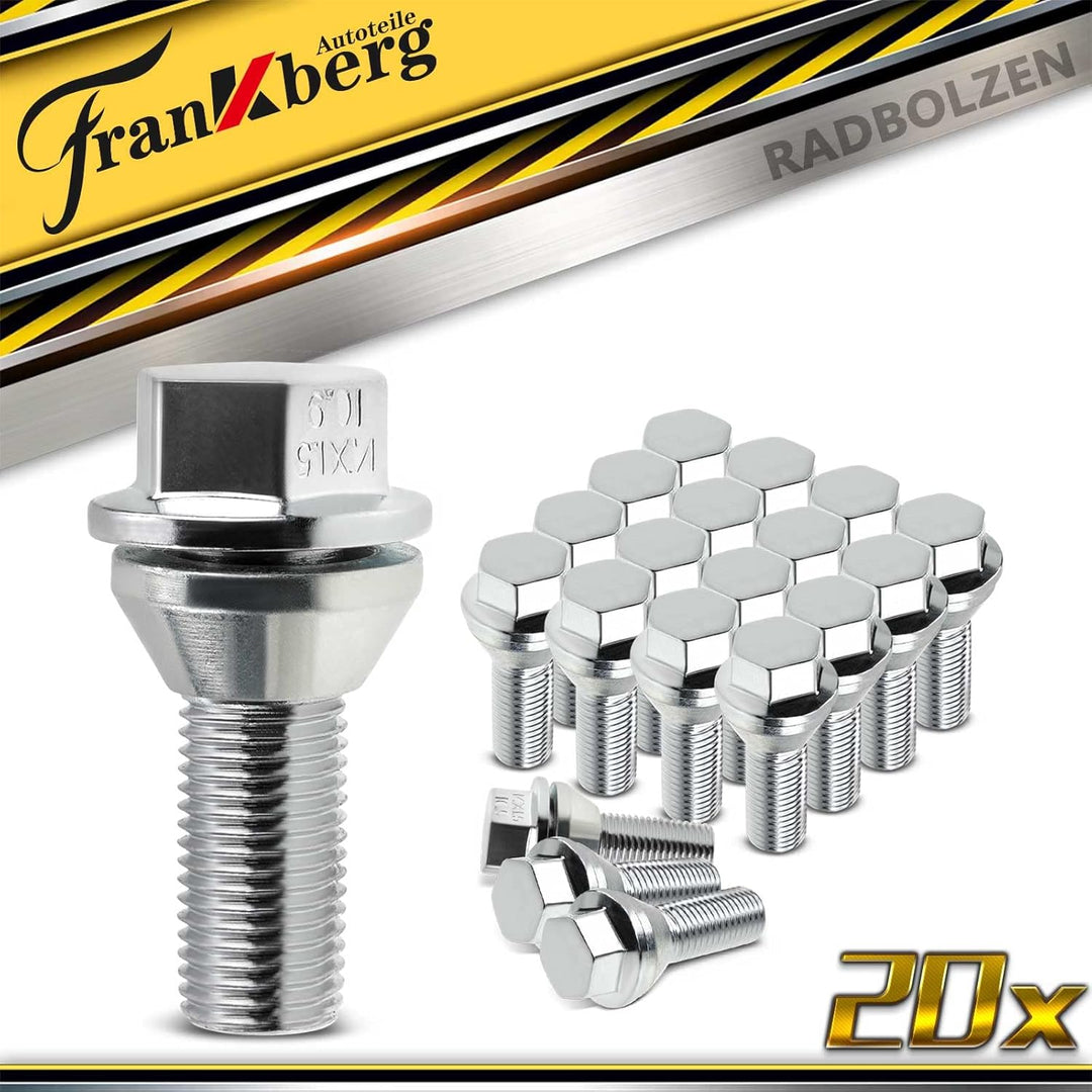 Frankberg 20x Radbolzen Radschraube Vorne Hinten Kompatibel mit S60 I 384 S80 I 184 TS XY V70 II 285