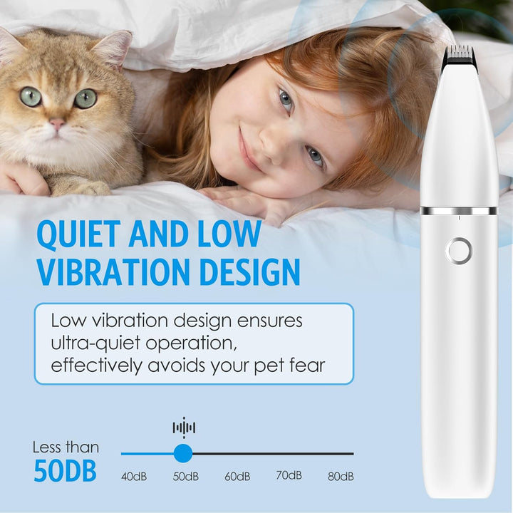 Brifit 2 IN 1 Leise Hundeschermaschine, IPX7 Wasserdicht Schermaschine Katze mit 2 Trimmerkopf, Elek