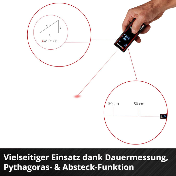Einhell Laser Entfernungsmesser TC-LD 60 R (60 m max. Messbereich, Messmodi Distanz, Fläche, Volumen