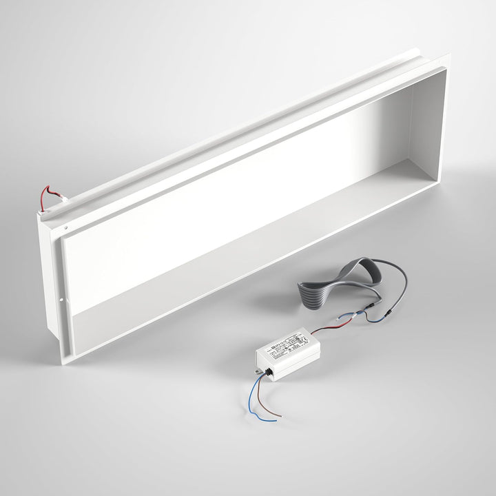 Wandnische Dusche Edelstahl, wasserdichte Nische mit LED-Licht, Eingebettete Duschnische 90x30x10cm,