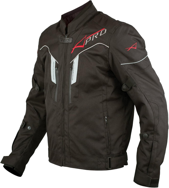 A-Pro Textil Motorrad Jacke Wasserdichte CE Protektoren Reflektirende Sport S Schwarz, S Schwarz