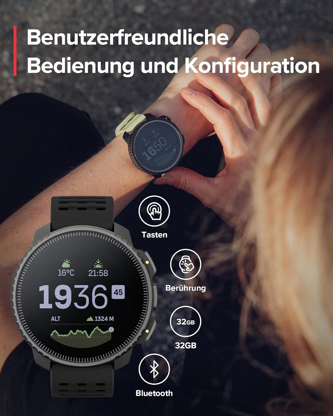 SUUNTO Vertical Abenteuer Uhr - GPS Smartwatch, Akkulaufzeit bis zu 65 Tagen, Militärgeprüftes Gehäu