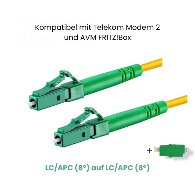 CONBIC® LWL Simplex 10m Glasfaserkabel LC/APC 8° zu LC/APC 8°, gelb, OS2 Patchkabel, 9/125μm, LSZH,