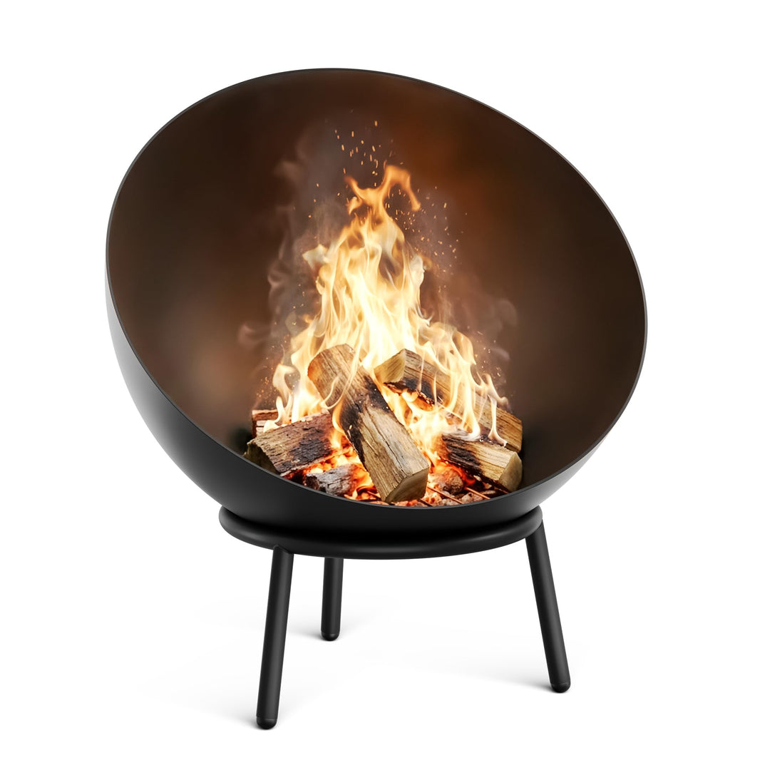 blumfeldt Fireball 66 cm Feuerstelle – Stahl-Feuerschale mit kippbarem 2-in-1-Design, 3 mm Dicker St