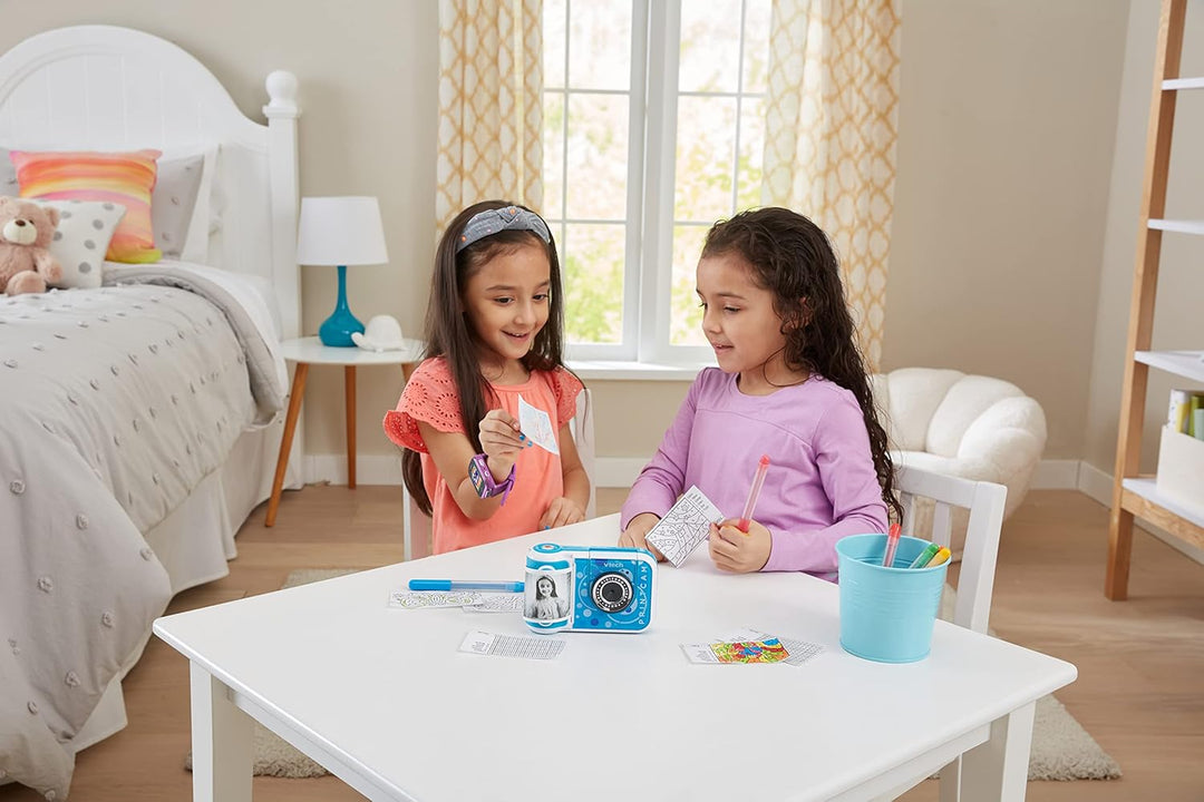 Vtech KidiZoom Print Cam blau – Sofortbild-Kinderkamera mit Druckfunktion,Selfie- und Videofunktion,