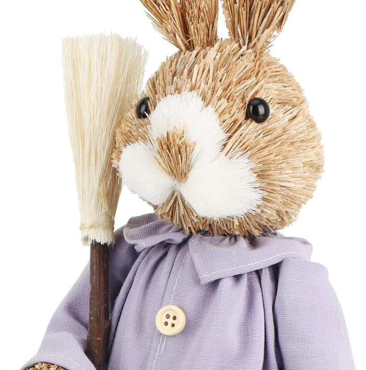 com-four® 2X XL Stroh Osterhase handgemacht - 44 cm Deko-Osterhase zur Osterdekoration - Strohfigure