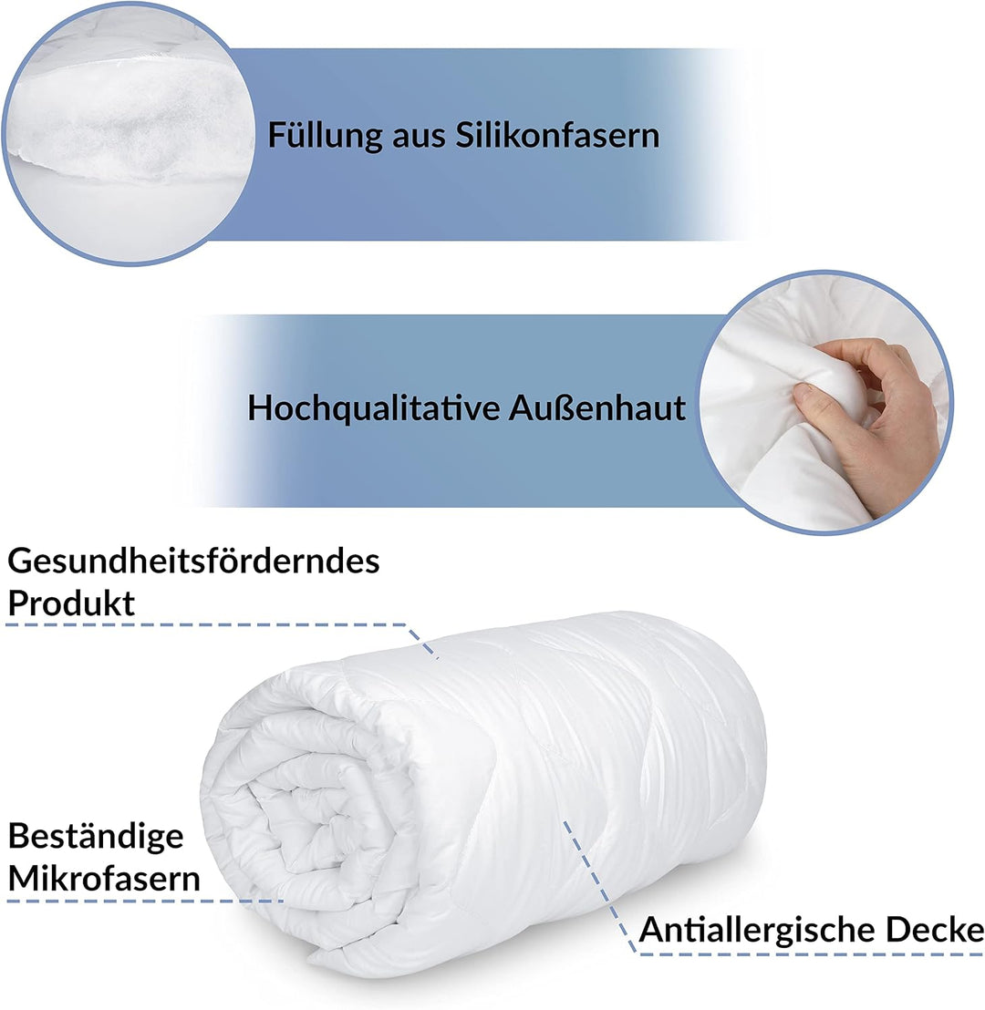 KAR-MAL Bettdecke Sommer 135x200 100% Mikrofaster - Sommerdecke 135x200 - Hohe Qualität Antibakterie