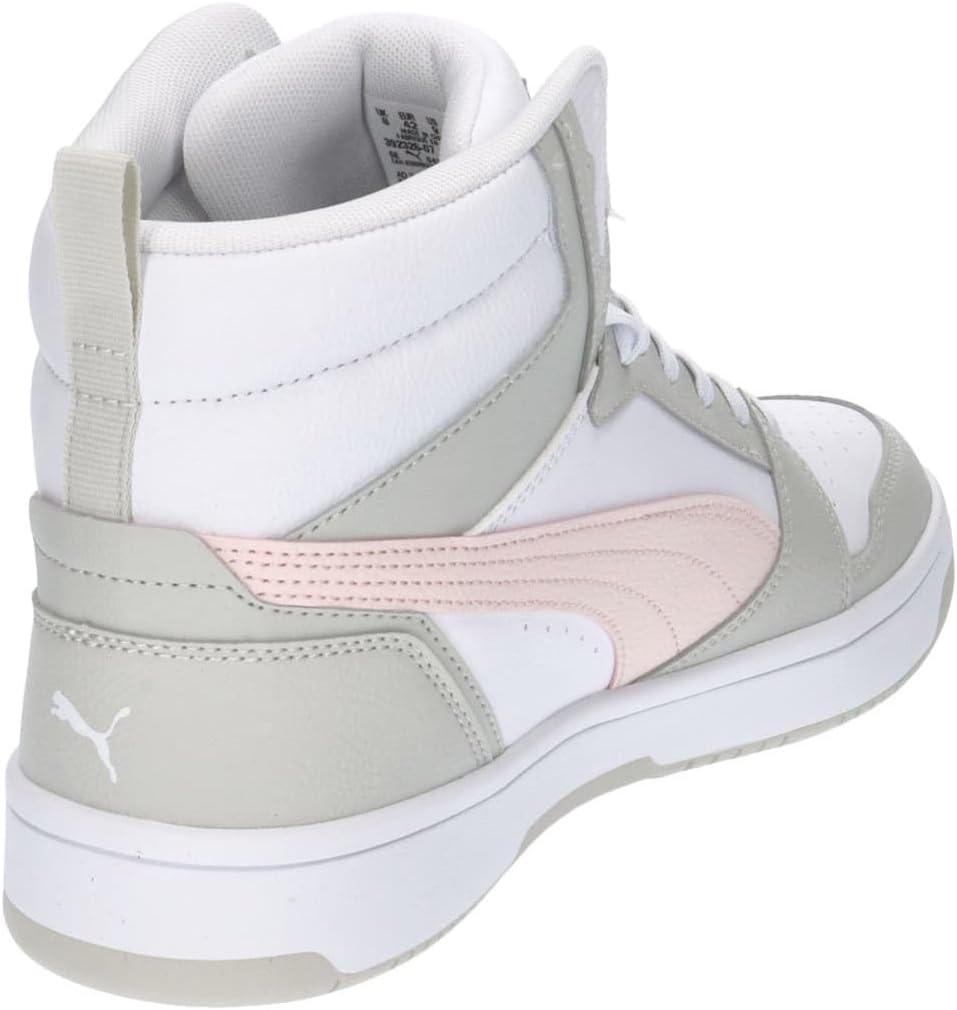 Puma Unisex Rebound V6Sneaker 37 EU Puma White Frosty Pink Sedate Gray, 37 EU Puma White Frosty Pink