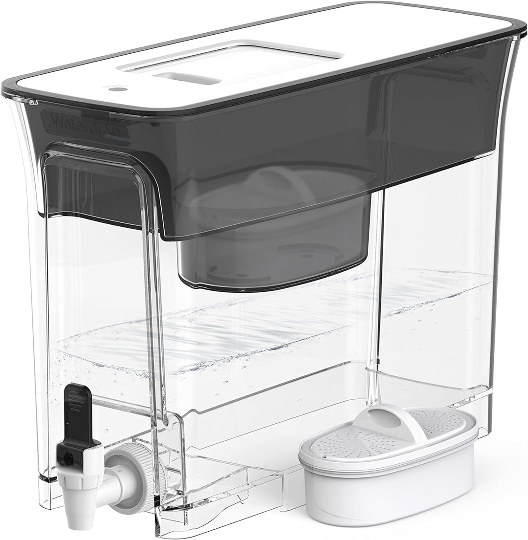 Waterdrop Wasserfilterspender für 18 Tassen, langlebig, mit 1 Filter, BPA-frei, Schwarz