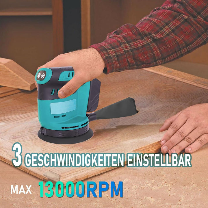 Bürstenloser Exzenterschleifer, Ersatz für Makita DBO180Z, 125MM Exenterschleifmaschine zum Schleife