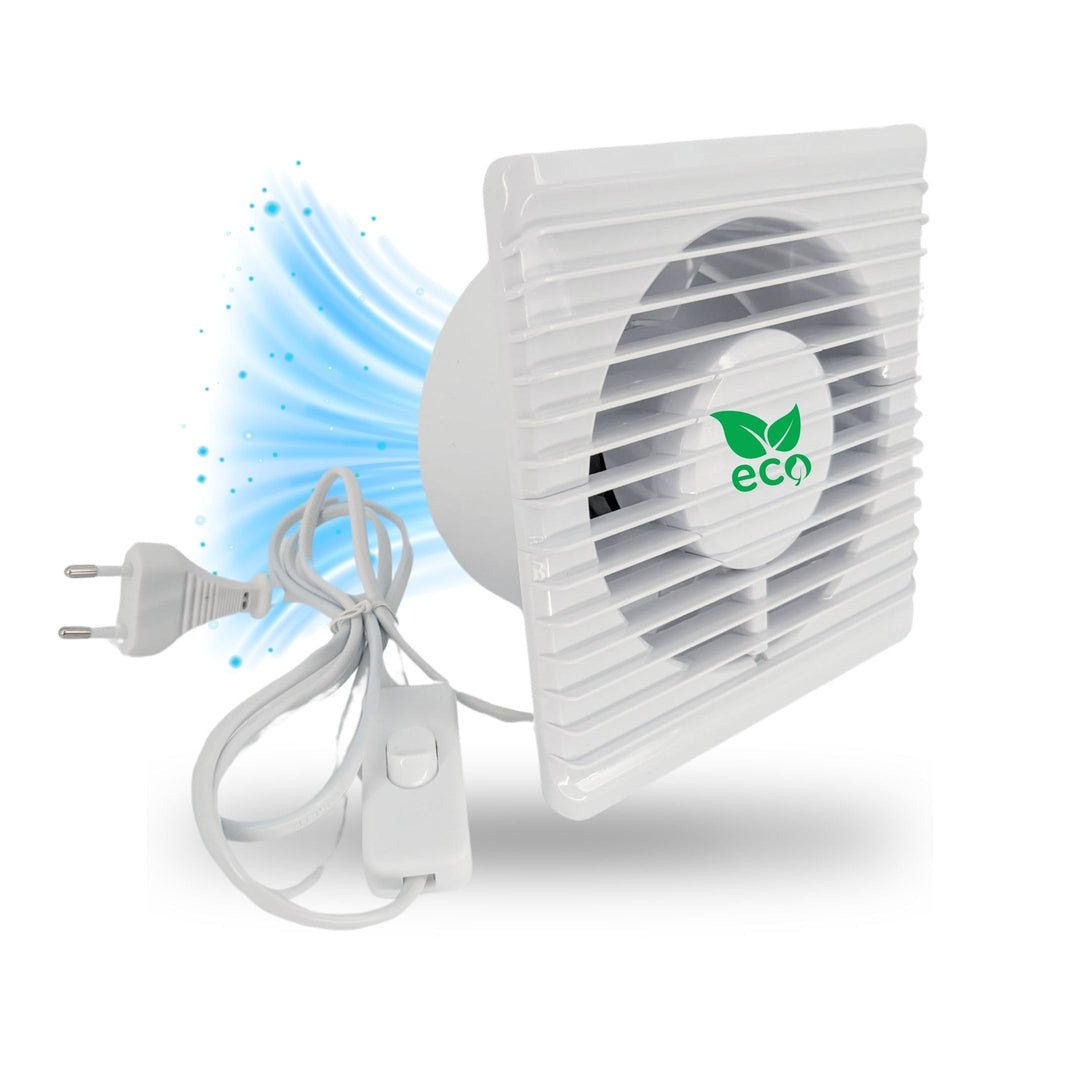 100mm Abluft/Zuluft Grow Lüfter Ventilator mit Netzstecker und Schalter für Homebox Growbox Growschr