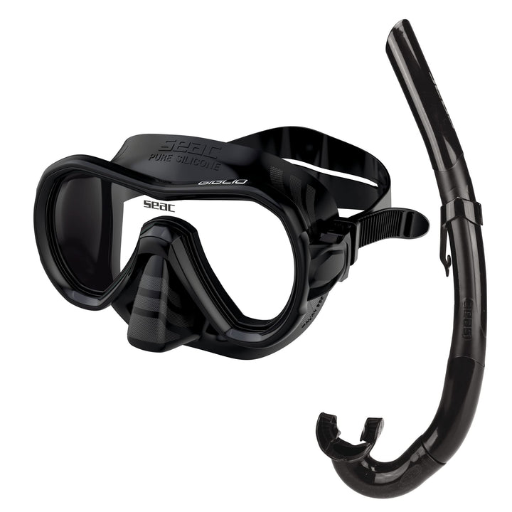 Seac Unisex Jugend Set Giglio MD Valve Schnorchelset mit Maske und Schnorchel mit Wasserausblasventi