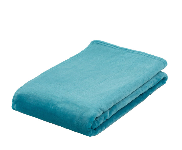 Gözze - Wohn- und Kuscheldecke, Memphis, Hohes Stoffgewicht 300 g/m², 220 x 240 cm - Petrol 220 x 24