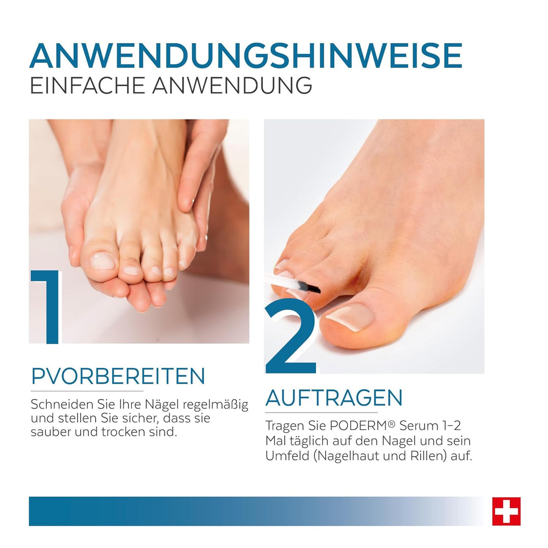 PODERM - Pflegeserum für verfärbte und beanspruchte Nägel - Verbessert das Erscheinungsbild der Näge