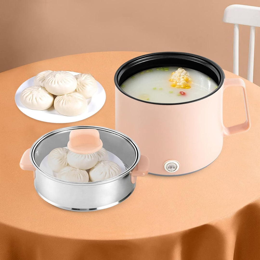 Elektrischer Hot Pot, 1.7L Elektro Kochtopf Portable Non-Stick Electric Hot Pot Multifunktional Trag