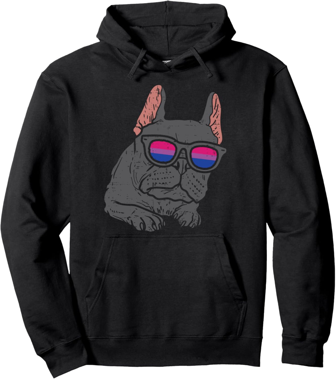 French Bulldog Frenchie Dog LGBTQ Bisexual Flag Gay Pride Pullover Hoodie