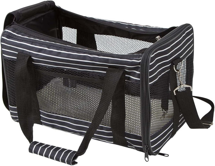 Kerbl Pet Tragetasche Cuba, Hundetasche, Transporttasche, schwarz, weiss, 40x26x28cm, Polyester, Hun