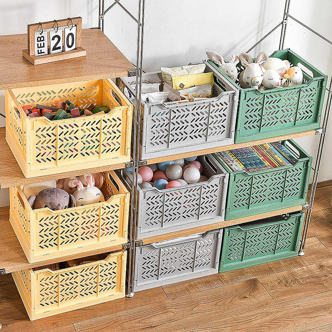 Spesh 2 Stücke Grosse Klappkorb 38.5 * 28.5 * 23cm Faltbare Aufbewahrungskorb Kunststoff Aufbewahrun