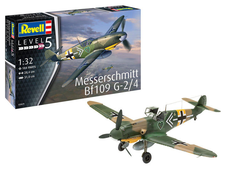 Revell 03829 03829-Messerschmitt Bf109G-2/4 1:32 originalgetreuer Modellbausatz für Experten, unlack