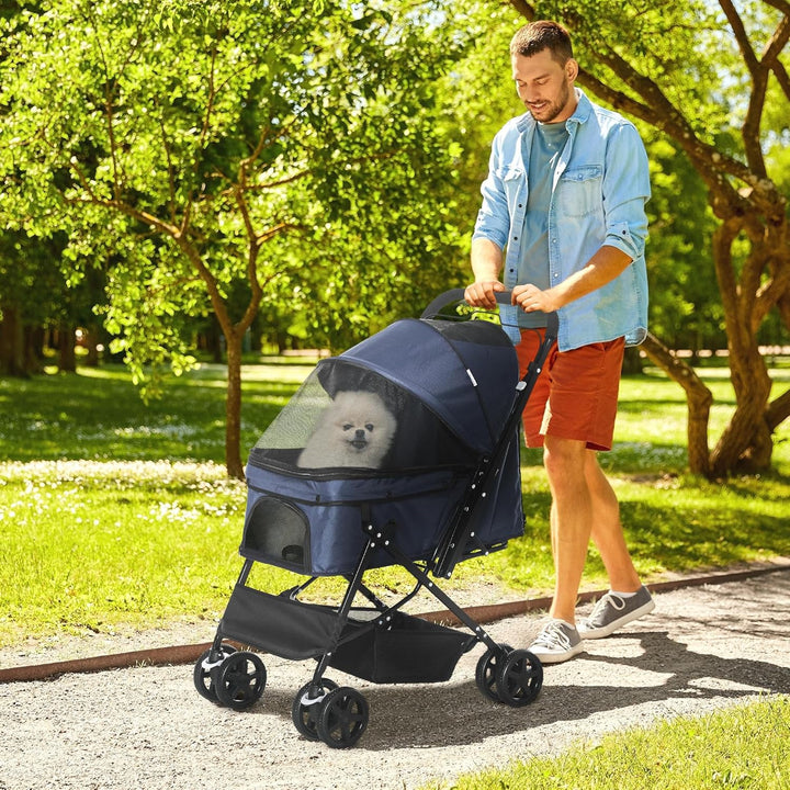 PawHut Hundebuggy Hundewagen Buggy für kleine Hunde und Katzen Haustierwagen Pet Stroller Katzenbugg