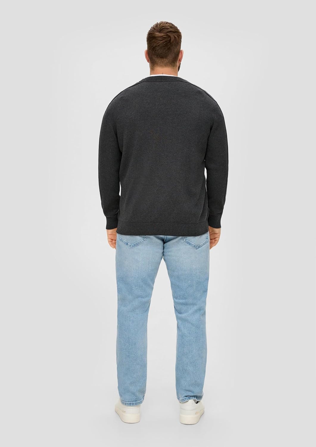 s.Oliver Herren Pullover mit Crew Neck, Grau