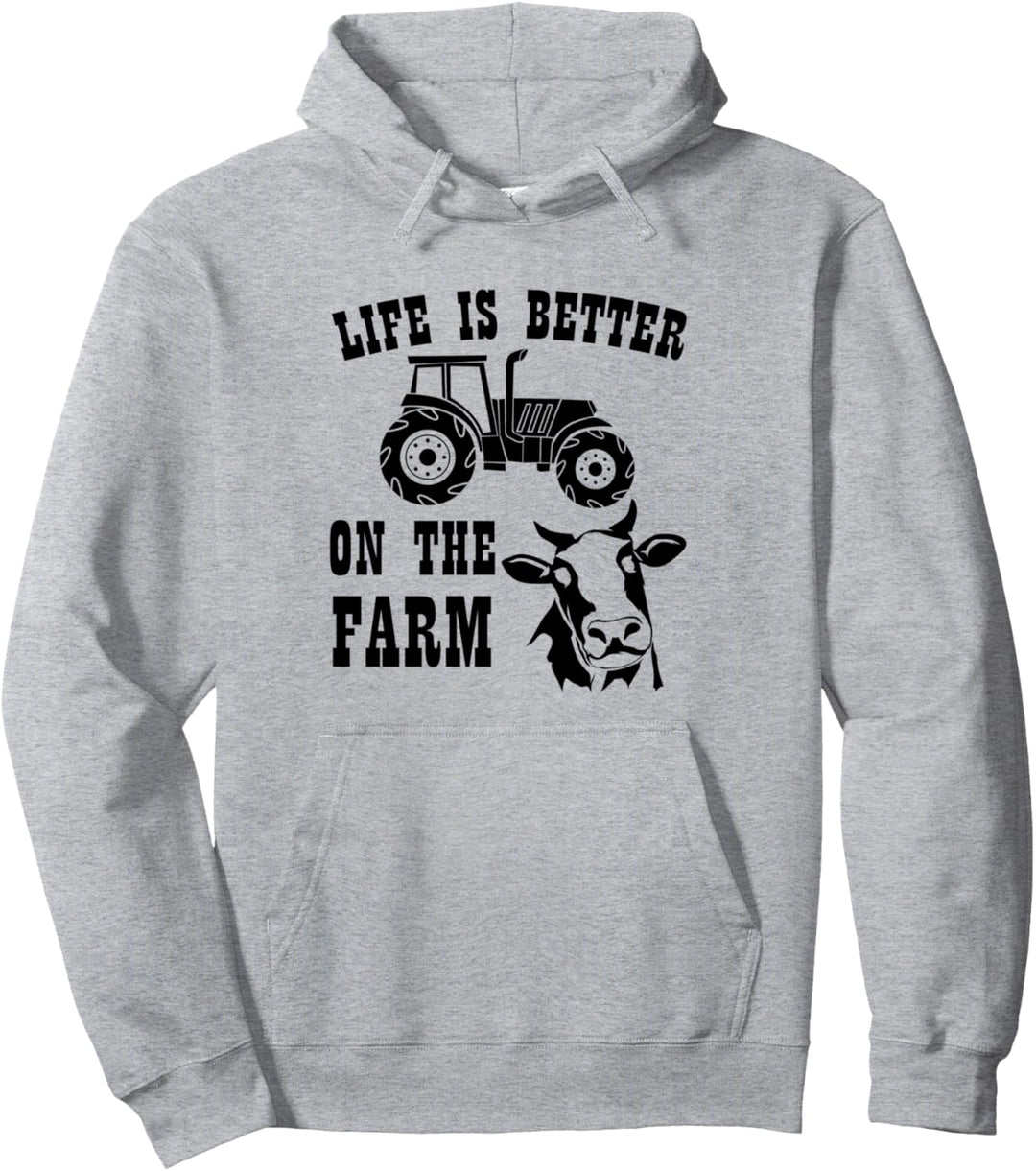Leben Bauernhof Landwirtschaft Kuh Tier Landwirt Pullover Hoodie