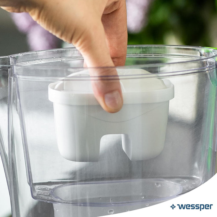 Wessper Wasserfilter Kartuschen für Wasser Kanne, Aktivkohlefilter mit Silber Imprägnierter, Ersatz