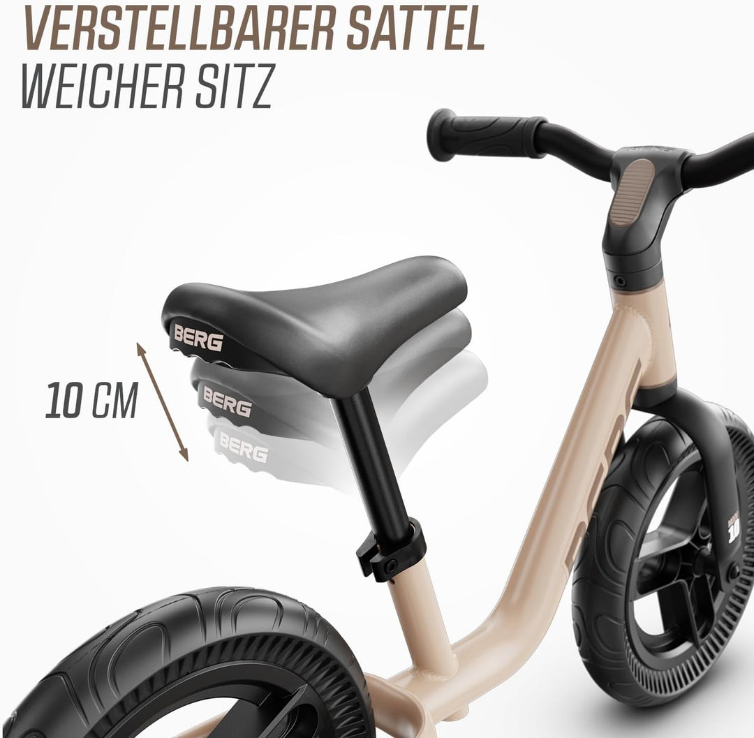 BERG MOOV 10 Laufrad | ab 2 jahre | bis zu 30 kg | 10 Zoll | Lenkrad und Sattel Höhenverstellbar | S