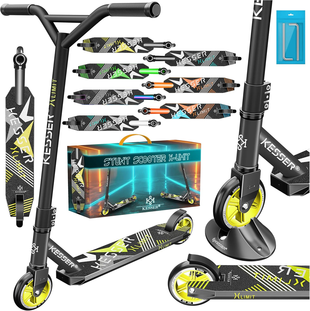 KESSER® Stunt Scooter X-Limit - 360° Lenkung Robuster Funscooter Stuntscooter mit ABEC 9 Kugellagern