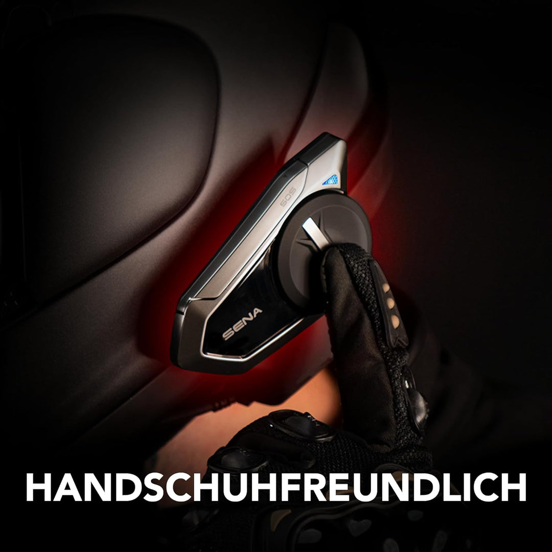 Sena 50S Motorrad Bluetooth Headset mit Drehrad und Sound by Harman Kardon, integriertem Mesh Interc