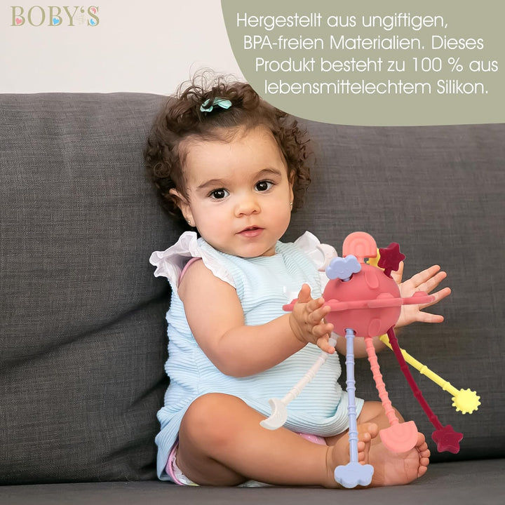 BOBY’S Activity Greifball Baby Spielzeug Silikon Beissring sensorisches Montessori Motorik Spielzeug