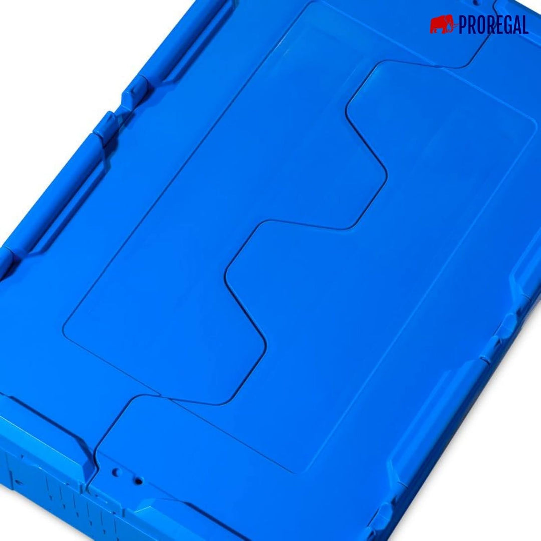 PROREGAL Conical Mehrweg-Stapelbehälter mit Krokodildeckel Blau | HxBxT 29,9x41x61cm | 47 Liter | La