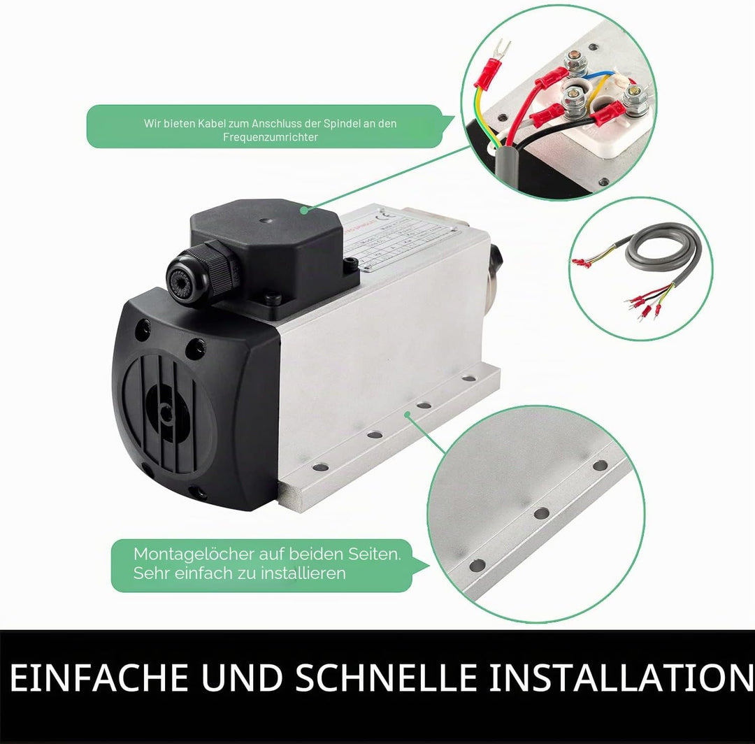 CNC-Spindel-CNC-Motor, 220 V, 2.2 kW, 2200 W, quadratischer luftgekühlter Spindelmotor, 2.2 Keramikl