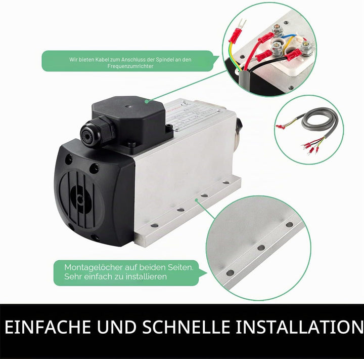 CNC-Spindel-CNC-Motor, 220 V, 2.2 kW, 2200 W, quadratischer luftgekühlter Spindelmotor, 2.2 Keramikl