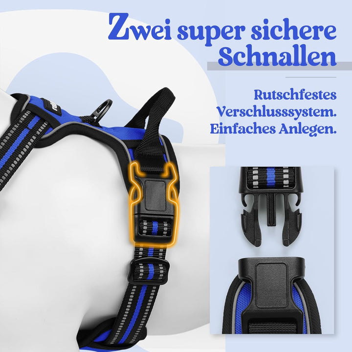rabbitgoo Hundegeschirr Mittelgrosse Hunde Anti Zug Geschirr Hund mit Kontrolle No Pull Verstellbar