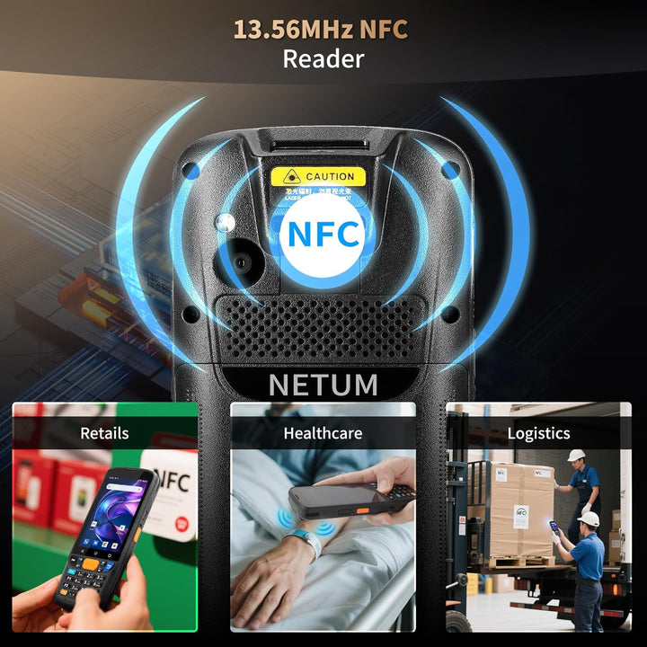 NETUM Android 11 Hand-Barcode-Scanner Q500, 4 + 64 GB mobiler Computer, Honeywell HS7 1D 2D Barcode-