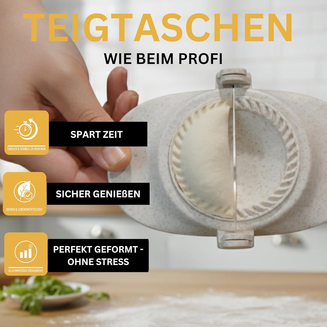 Bergduft Dumpling Maker Set 7-teilig – Teigtaschenformer & Ravioli Former aus Kunststoff mit Edelsta