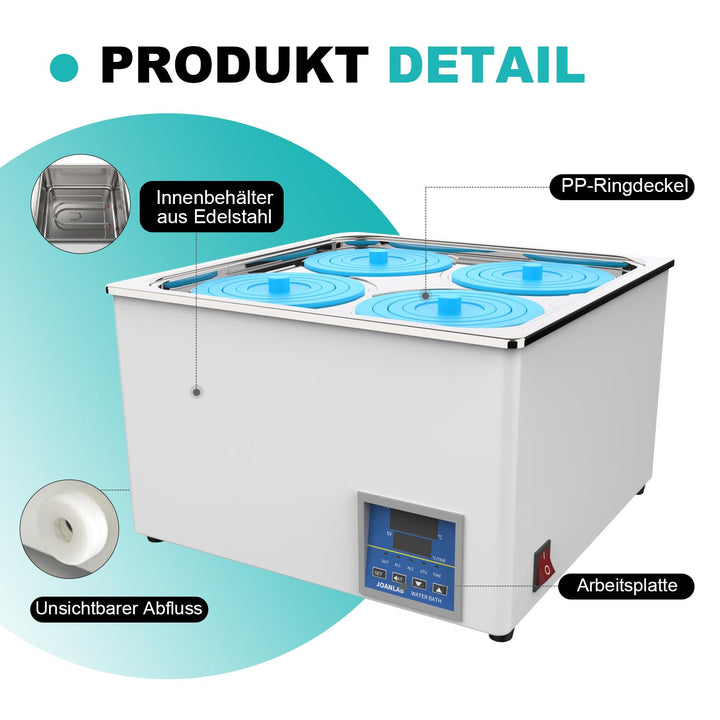 JOANLAB Laborbäder Wasserbäder 12L RT-100 °C with Timer Function Digital Thermostatic Wasserbad Wate
