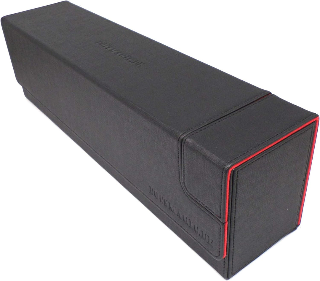 docsmagic.de Premium Magnetic Tray Long Box Black/Red Large + 4 Flip Boxes Mix 3- Schwarz/Rot, Large