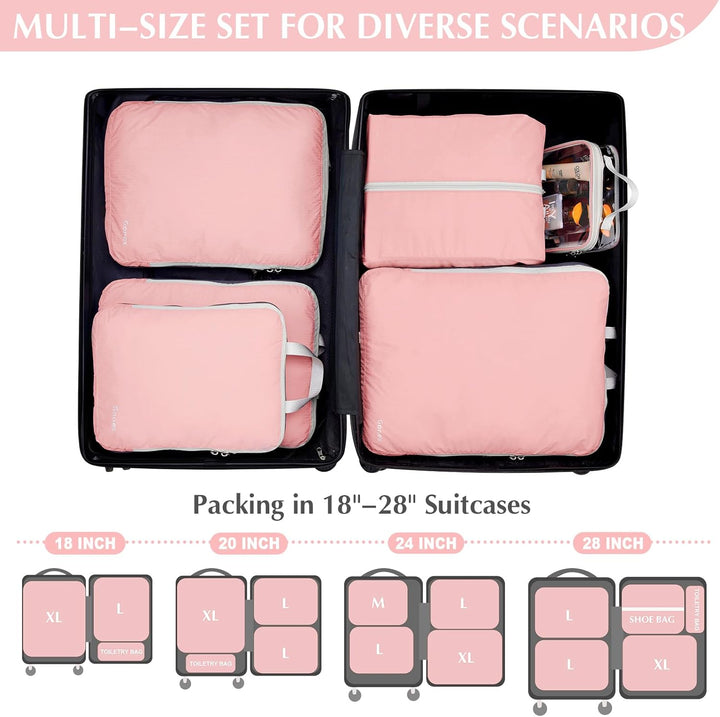 Gonex Compression Packing Cubes 6er Set, Gonex Kleidertaschen 6-teilig Verpackungswürfel, Kleidertas